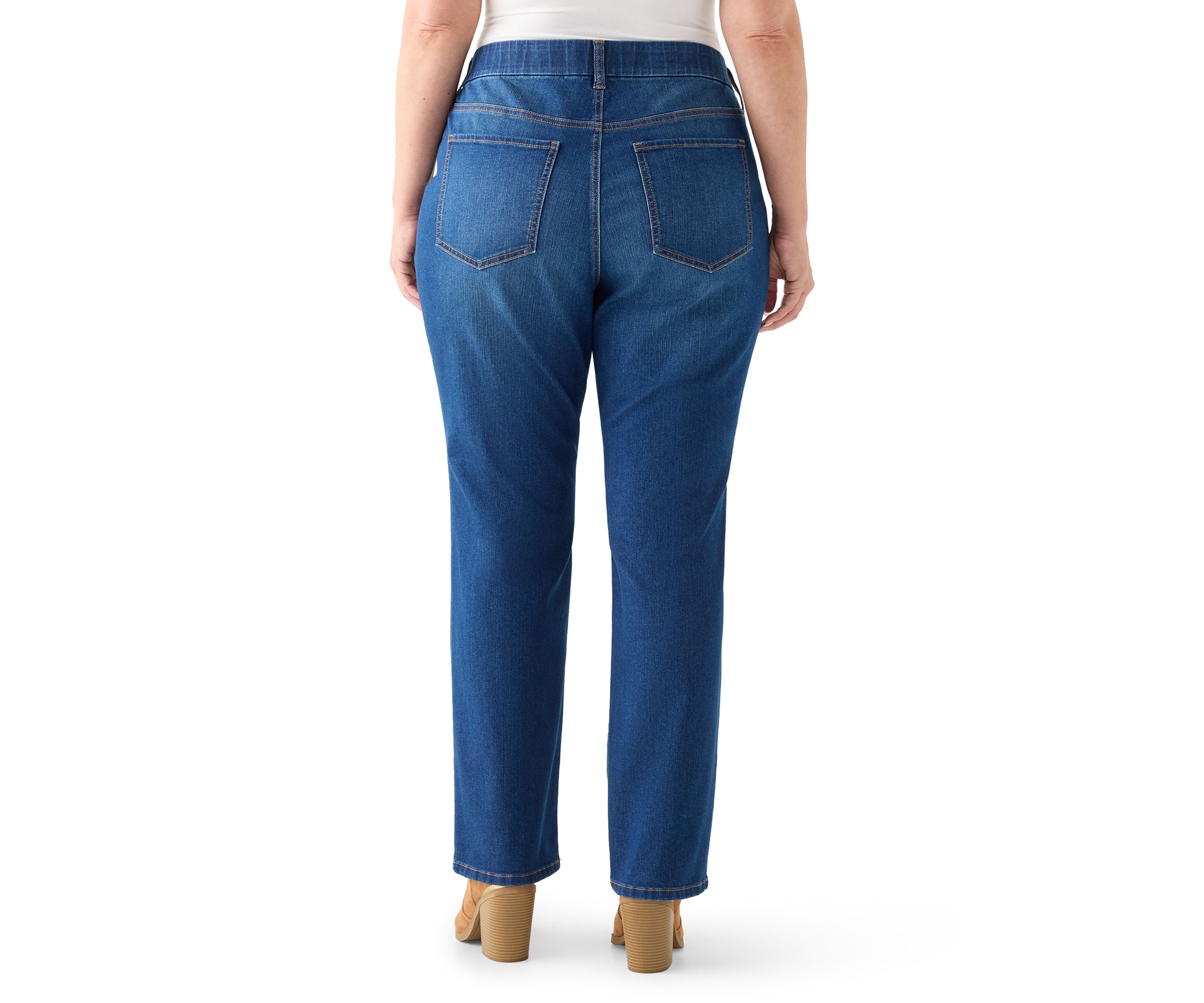  Plus Size Pull On Straight Leg Jeans