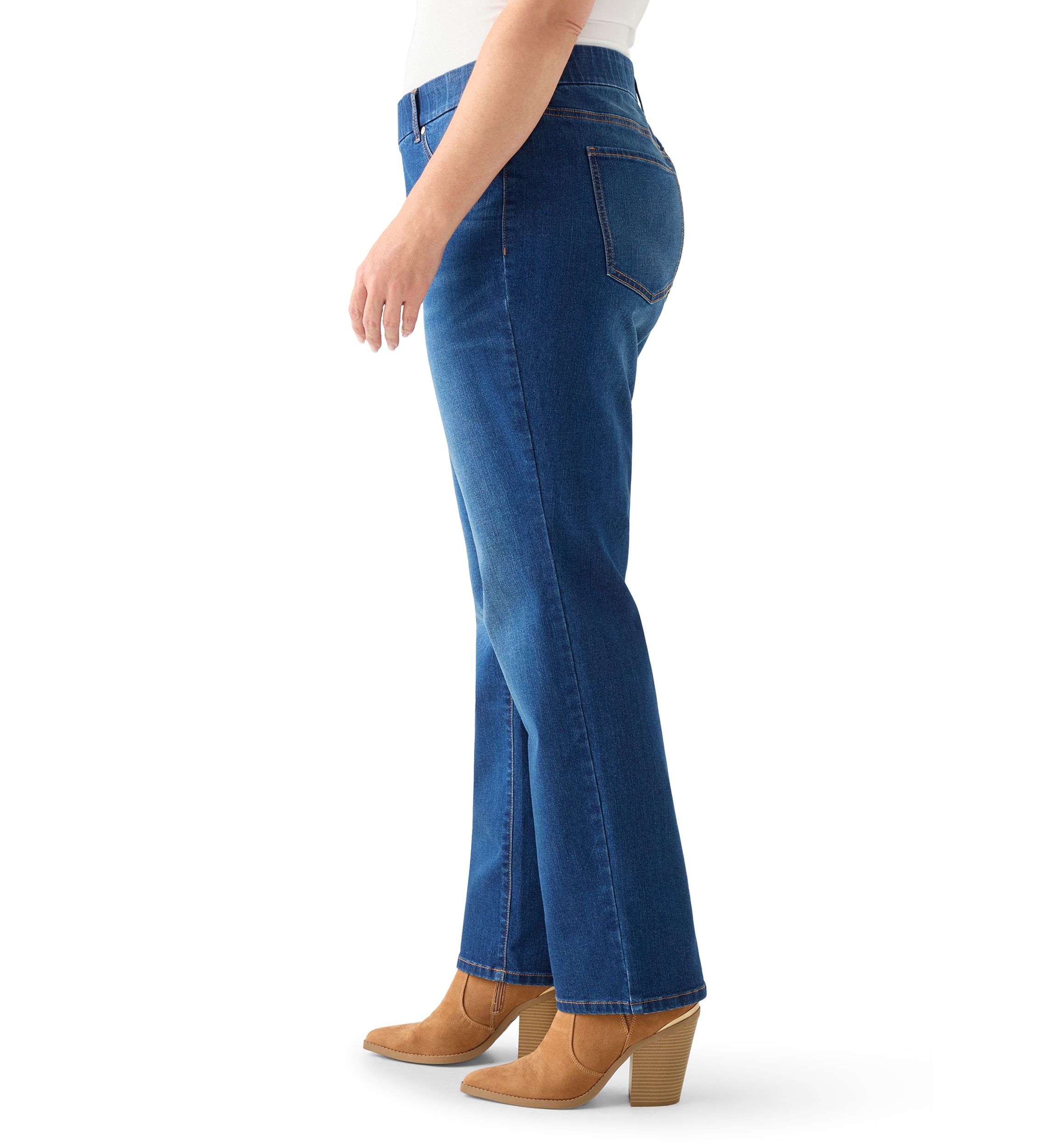  Plus Size Pull On Straight Leg Jeans