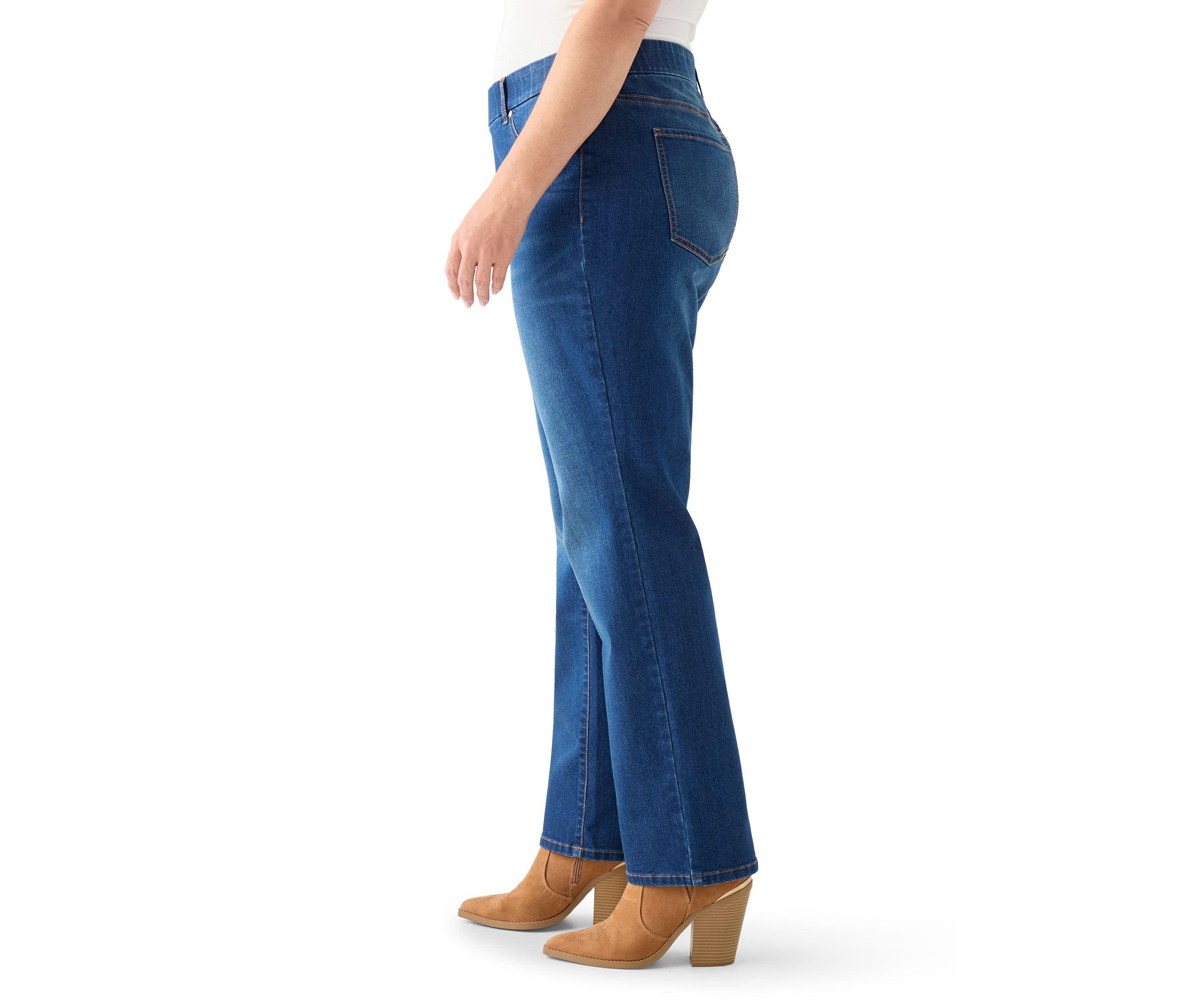  Plus Size Pull On Straight Leg Jeans