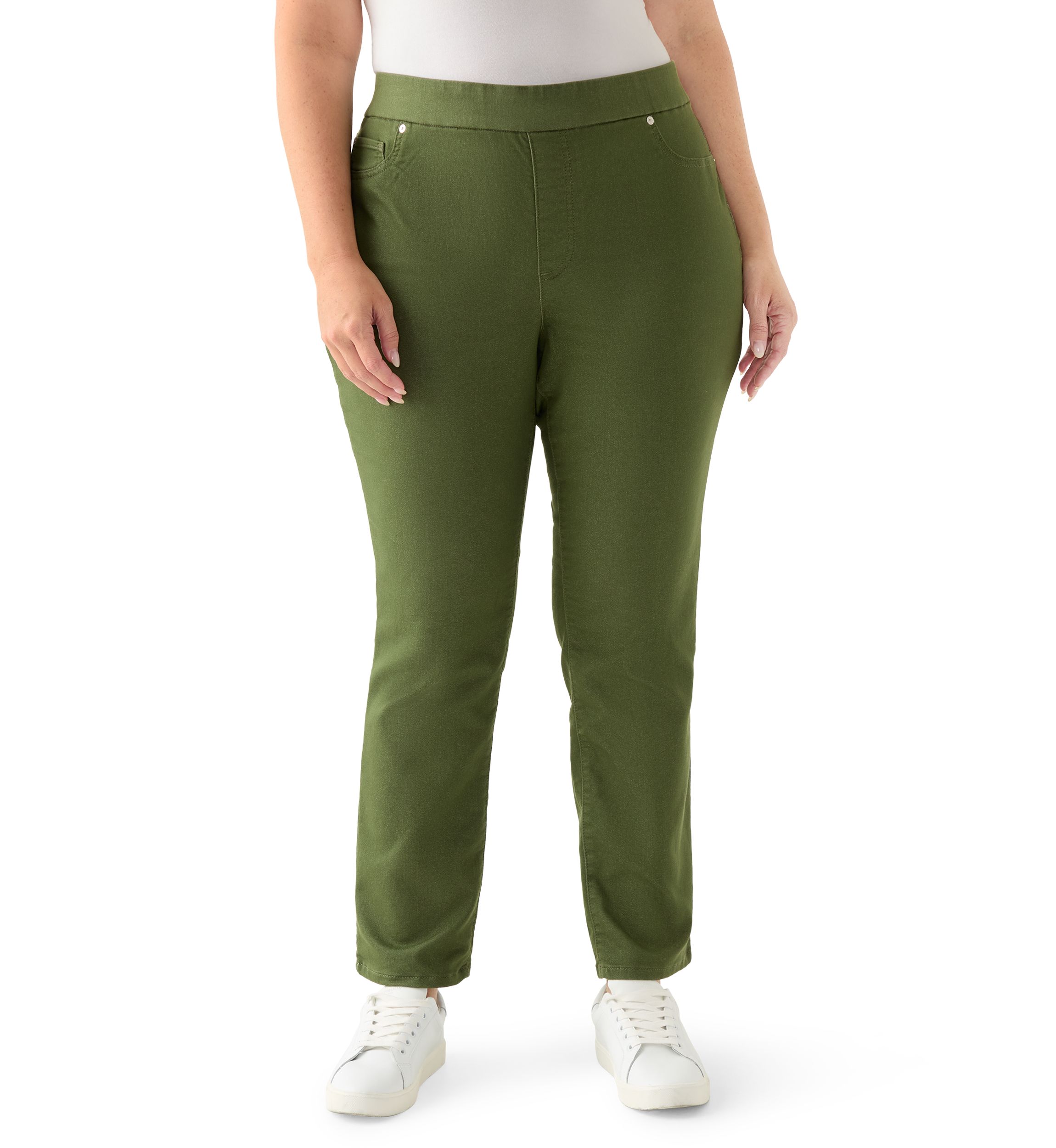 Plus Size Knit Denim Pants