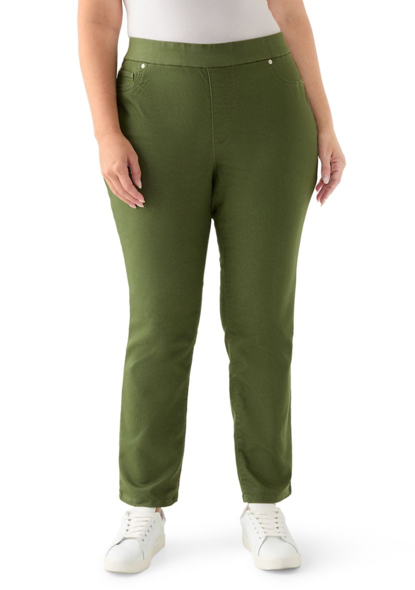 Plus Size Knit Denim Pants
