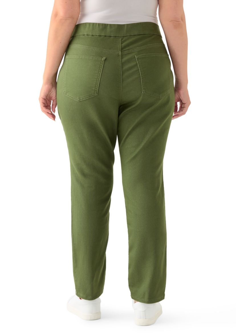Plus Size Knit Denim Pants
