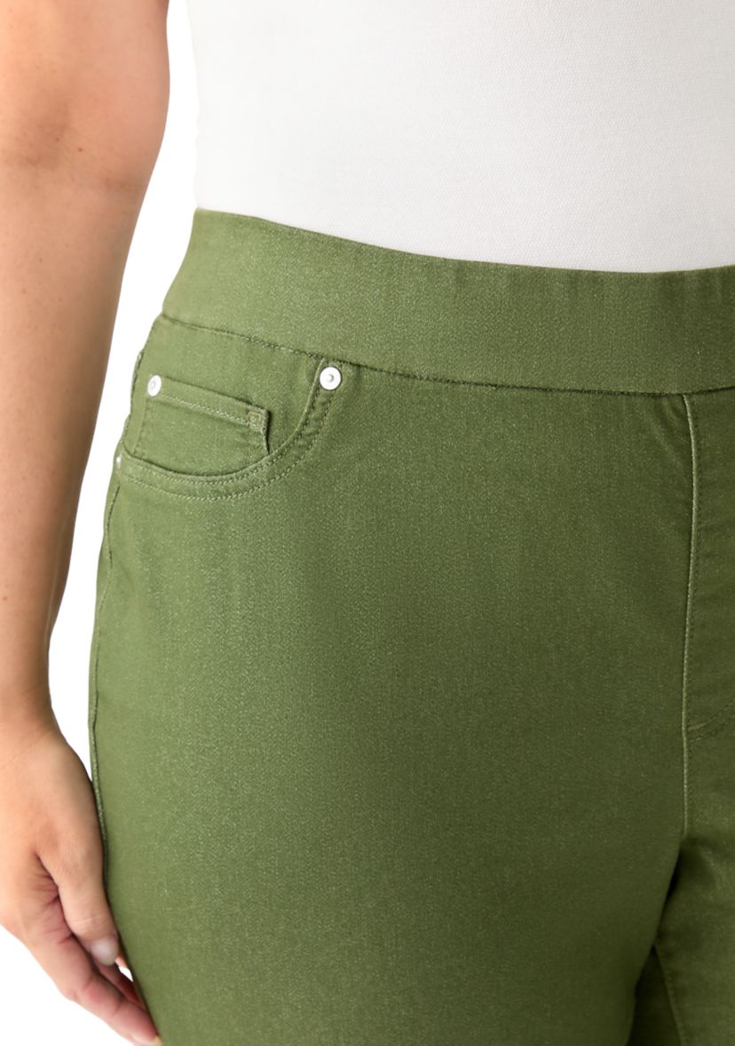 Plus Size Knit Denim Pants