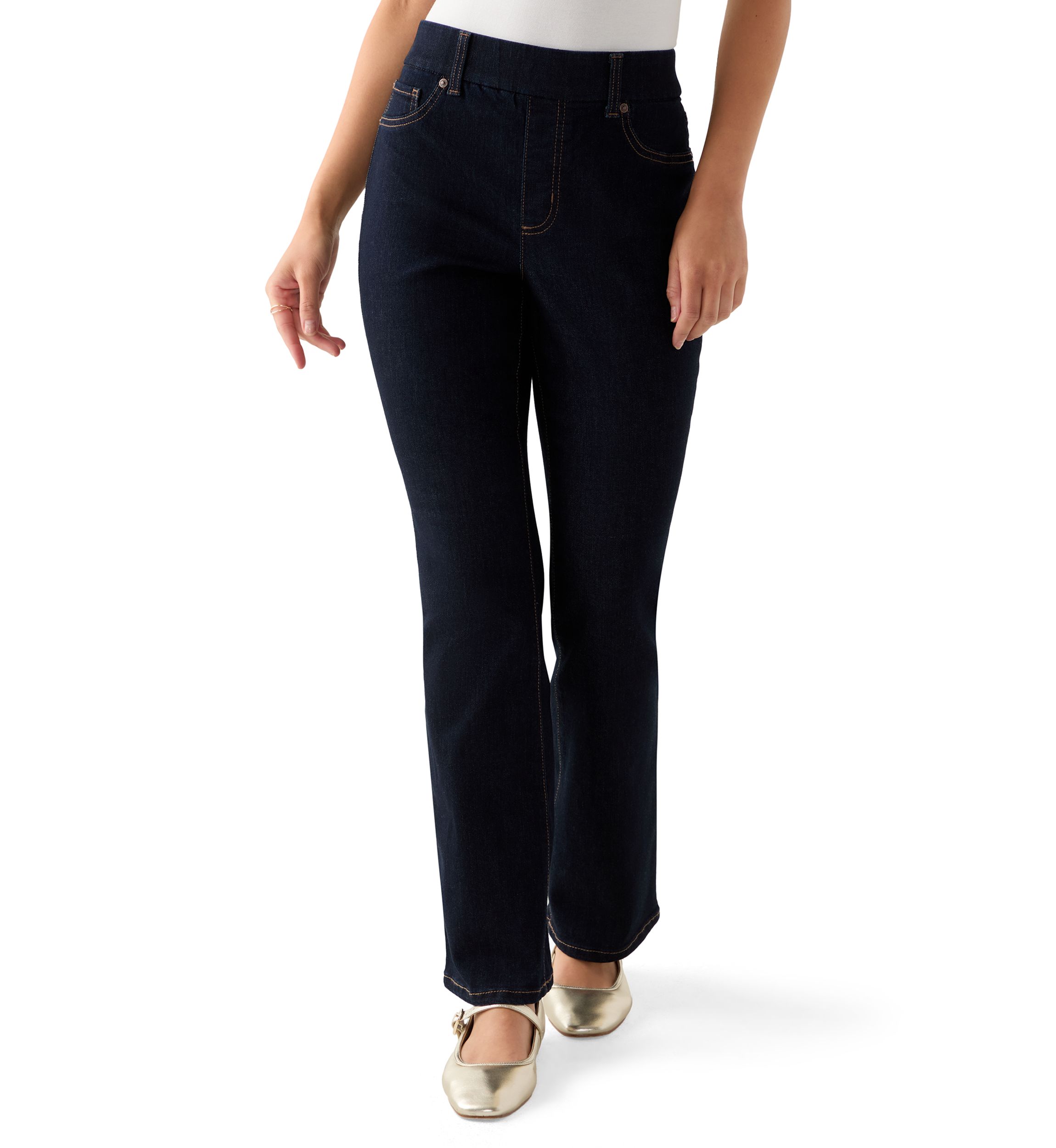 Petite Pull On Bootcut Jeans