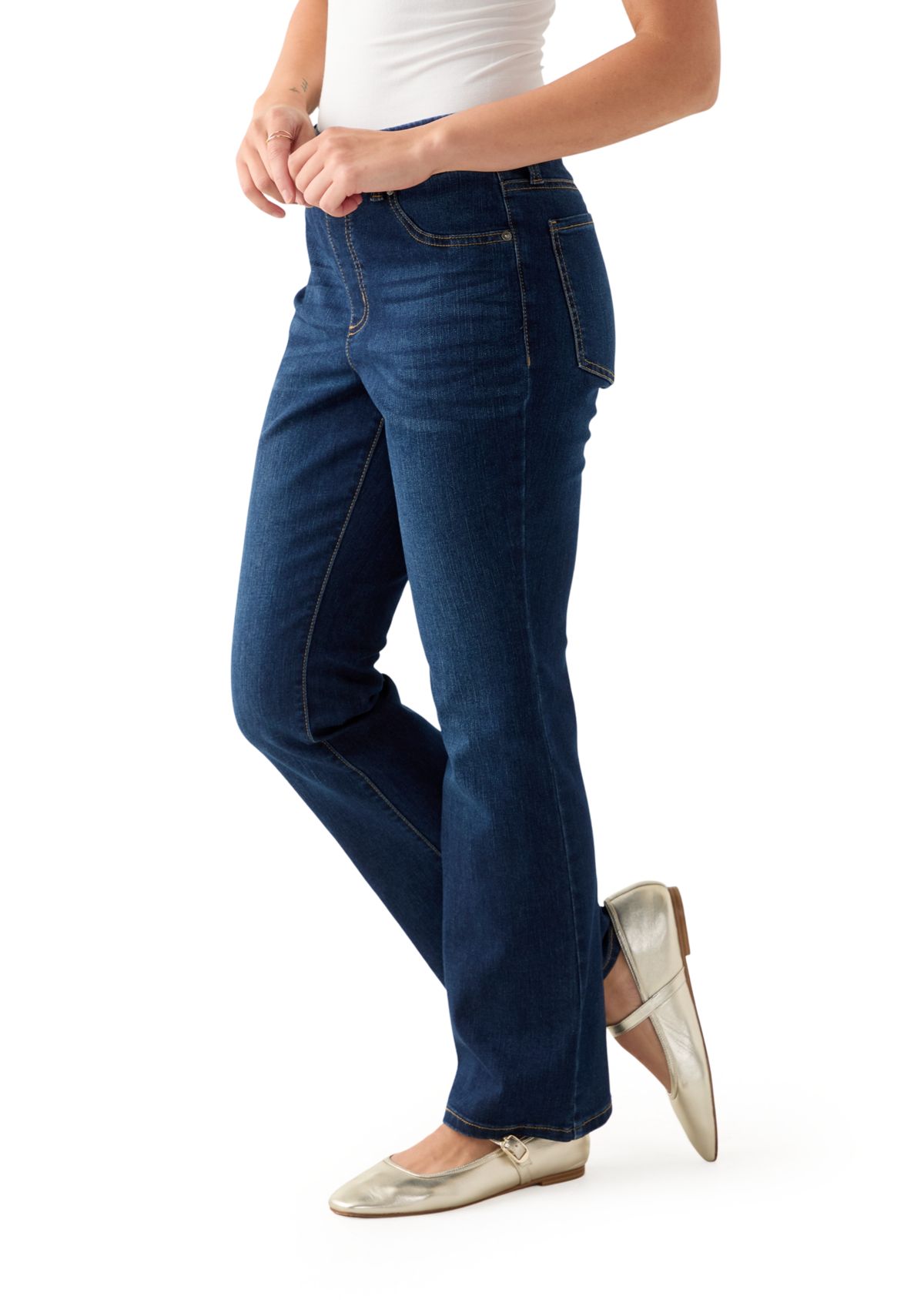Petite Pull On Bootcut Jeans