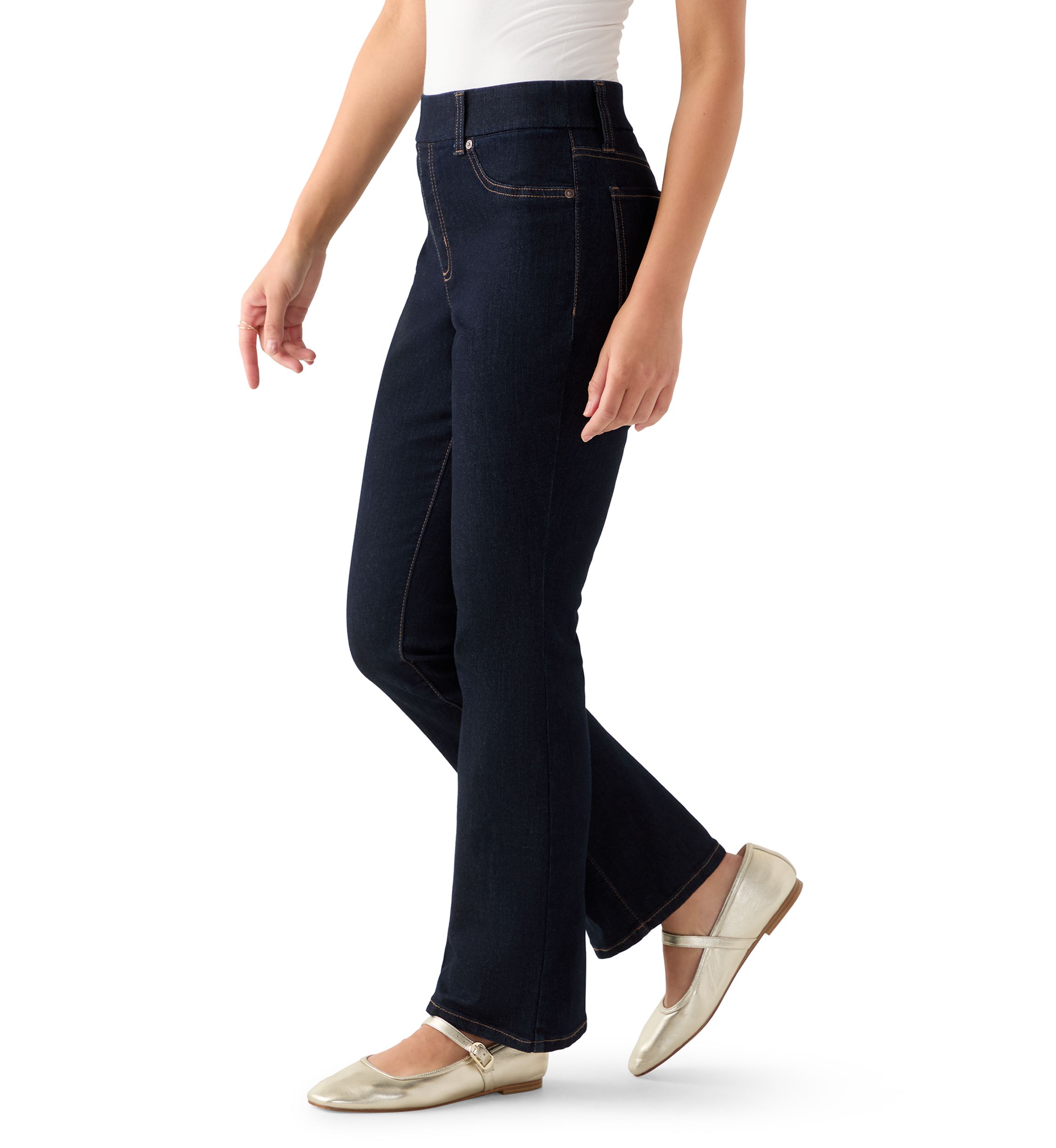 Petite Pull On Bootcut Jeans