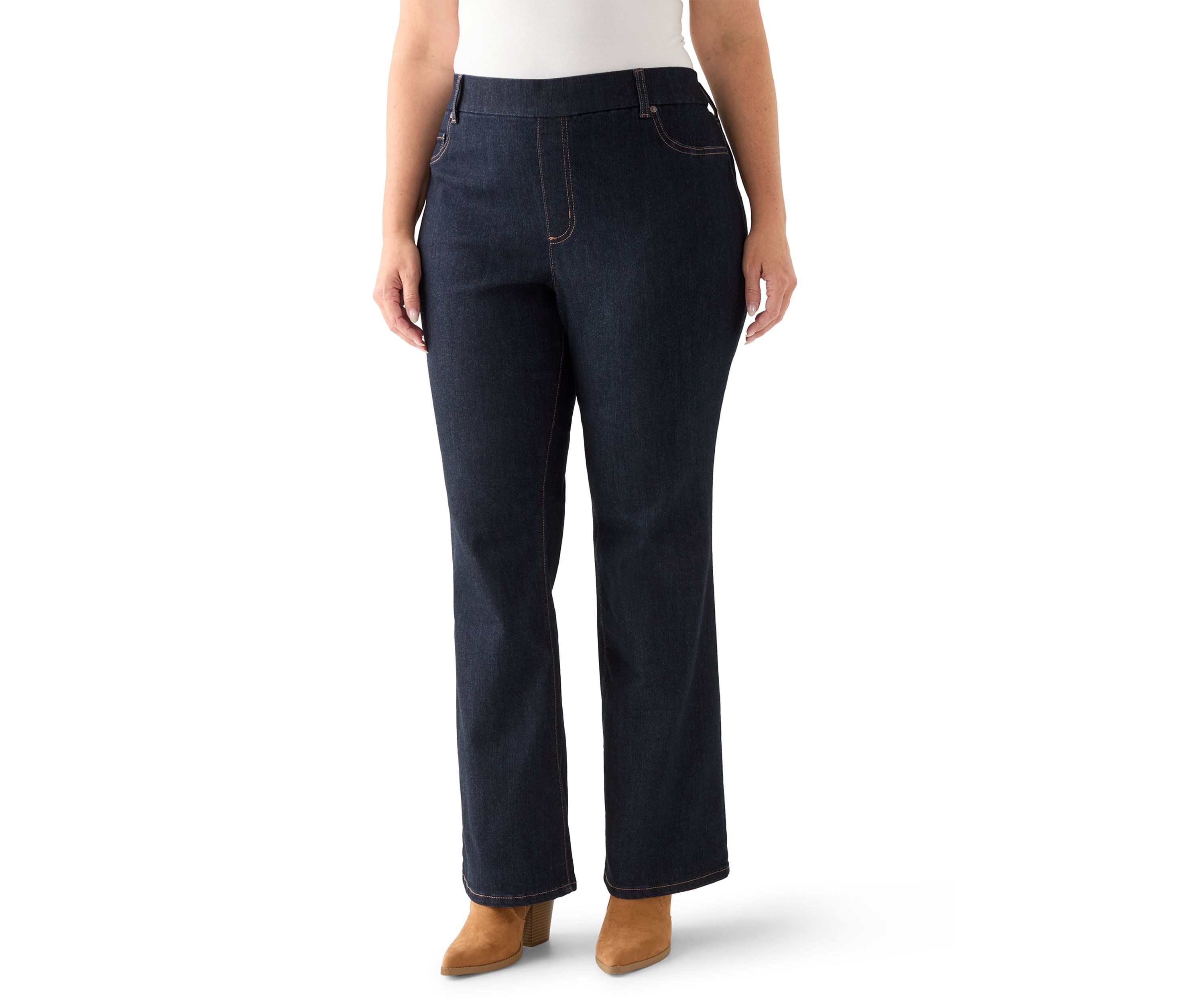 Plus Size Pull On Bootcut Jeans