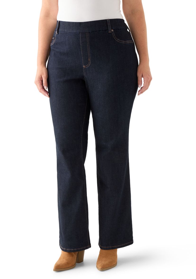 Plus Size Pull On Bootcut Jeans