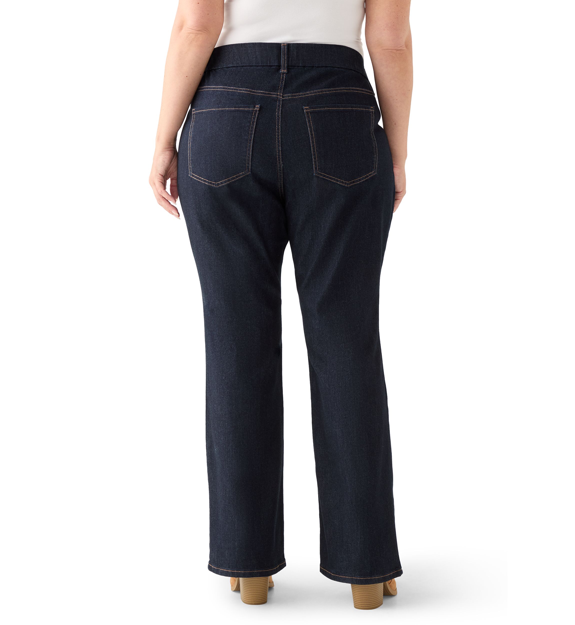 Plus Size Pull On Bootcut Jeans