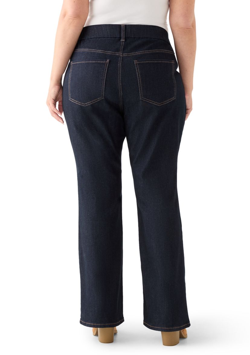Plus Size Pull On Bootcut Jeans
