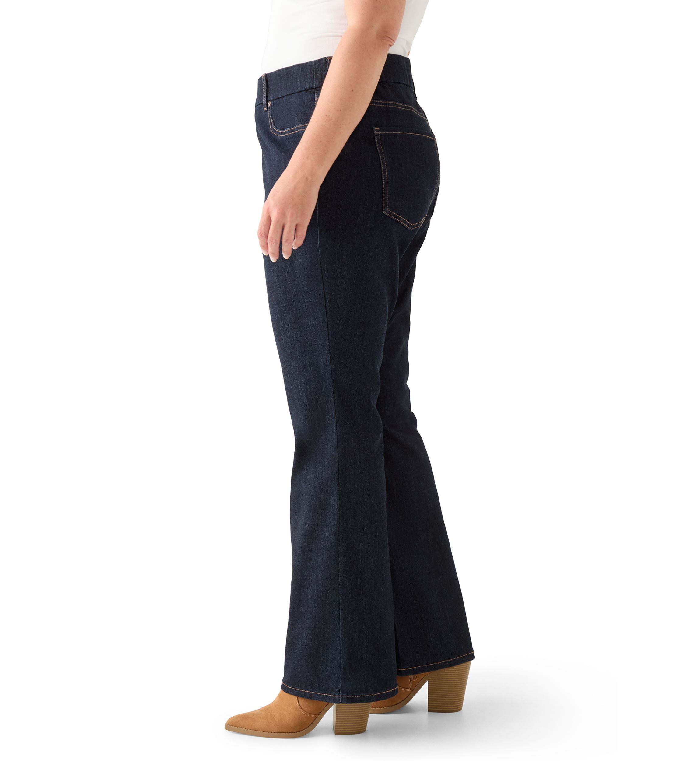 Plus Size Pull On Bootcut Jeans