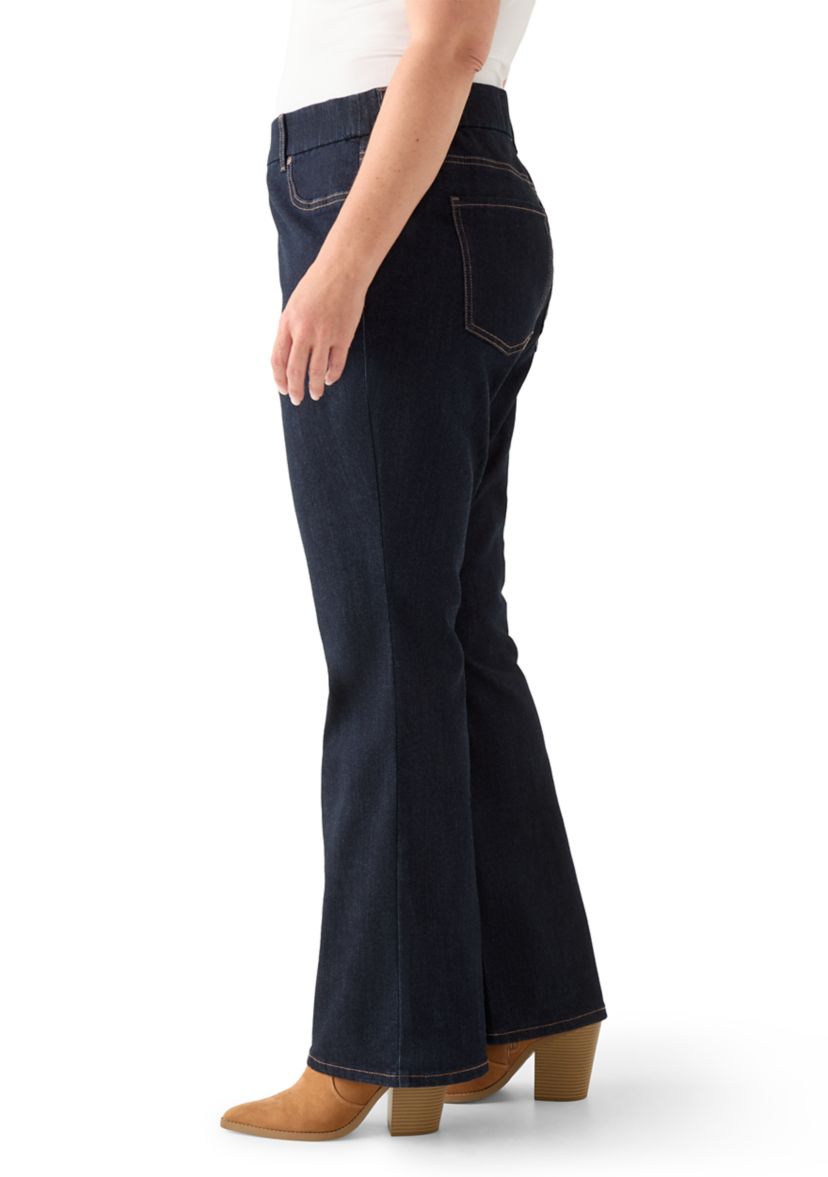 Plus Size Pull On Bootcut Jeans