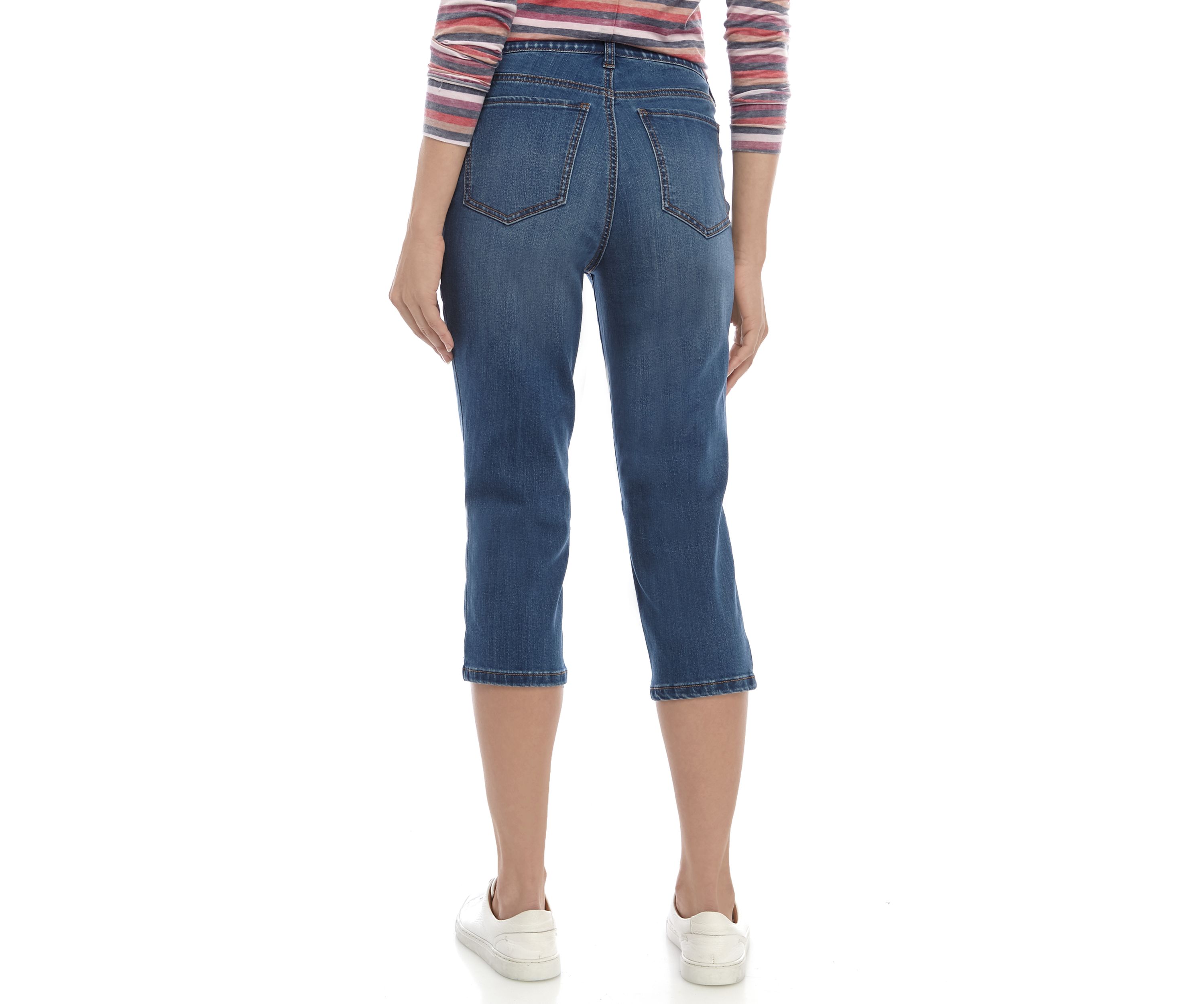 Womens 5 Pocket Denim Capri Pants 