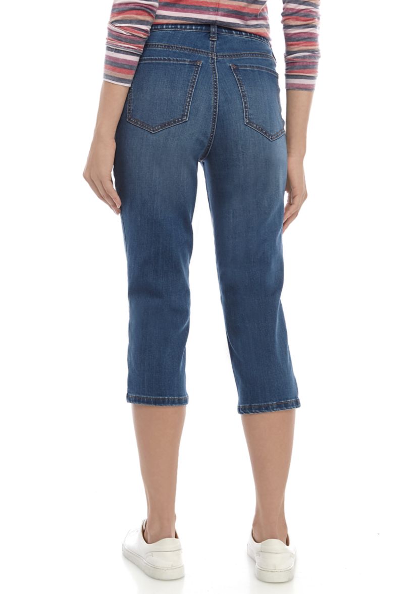 Womens 5 Pocket Denim Capri Pants 