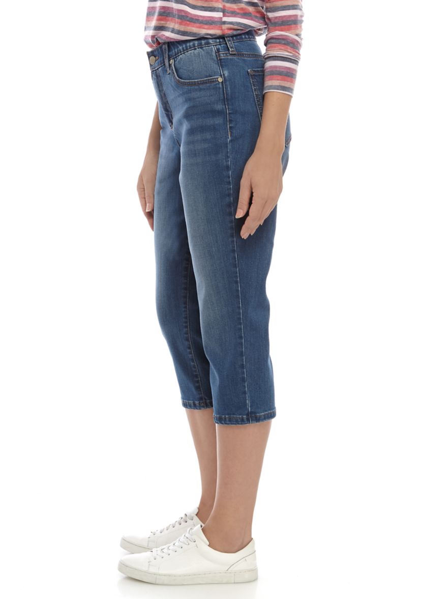 Womens 5 Pocket Denim Capri Pants 