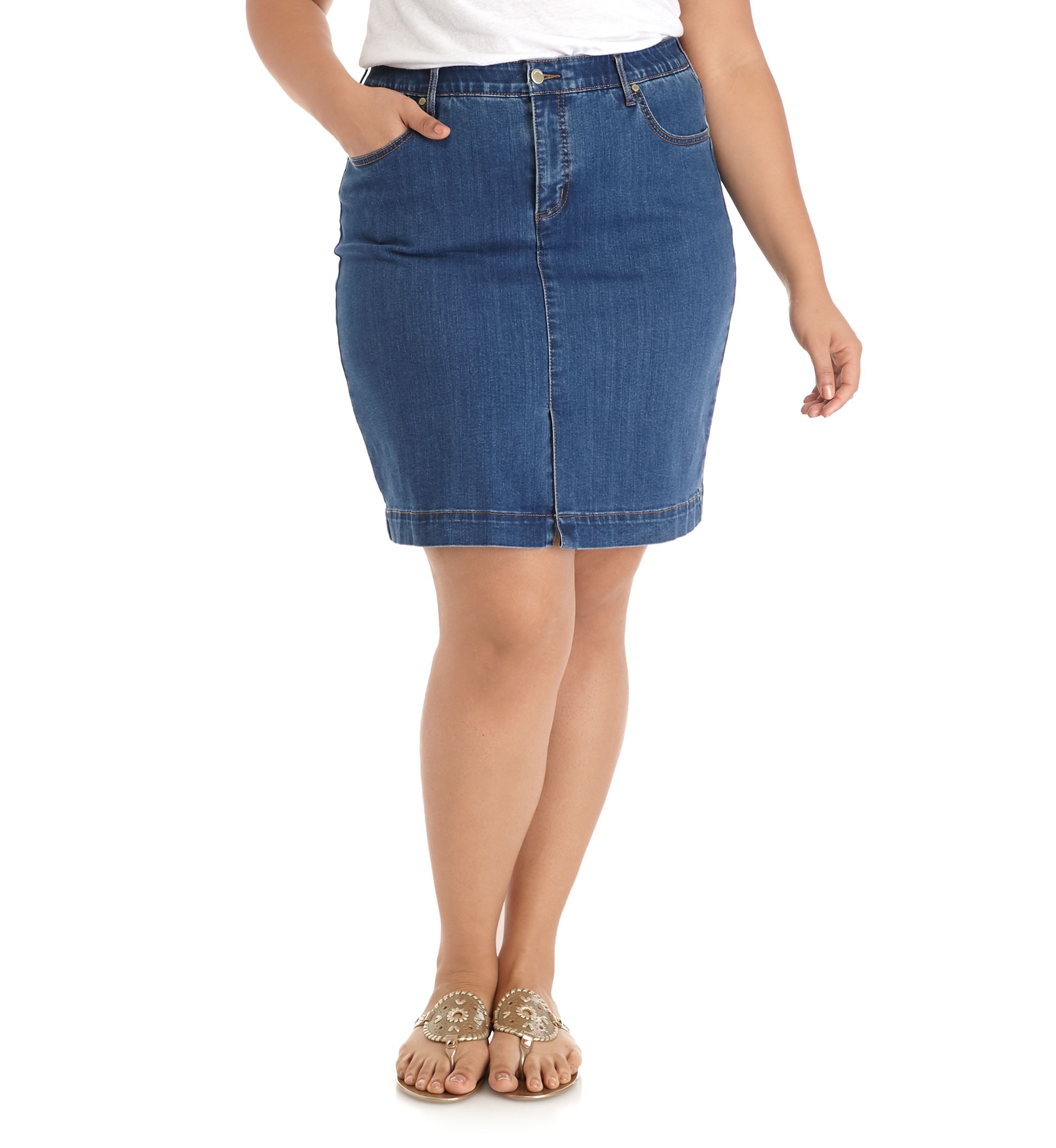 Plus Size Denim Skirt