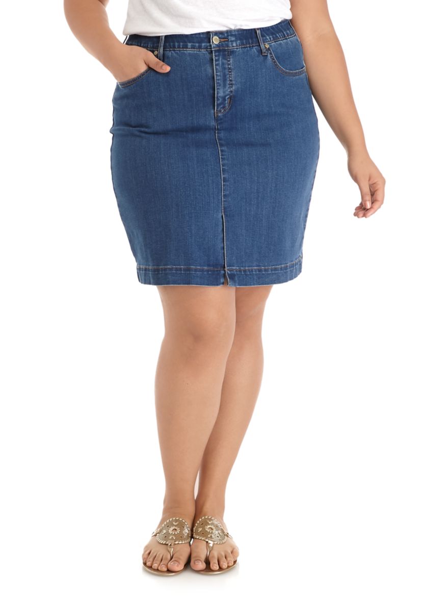 Plus Size Denim Skirt