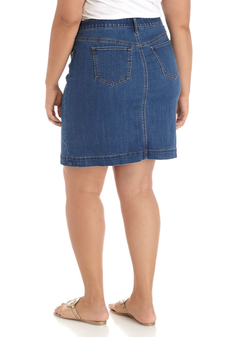 Plus Size Denim Skirt