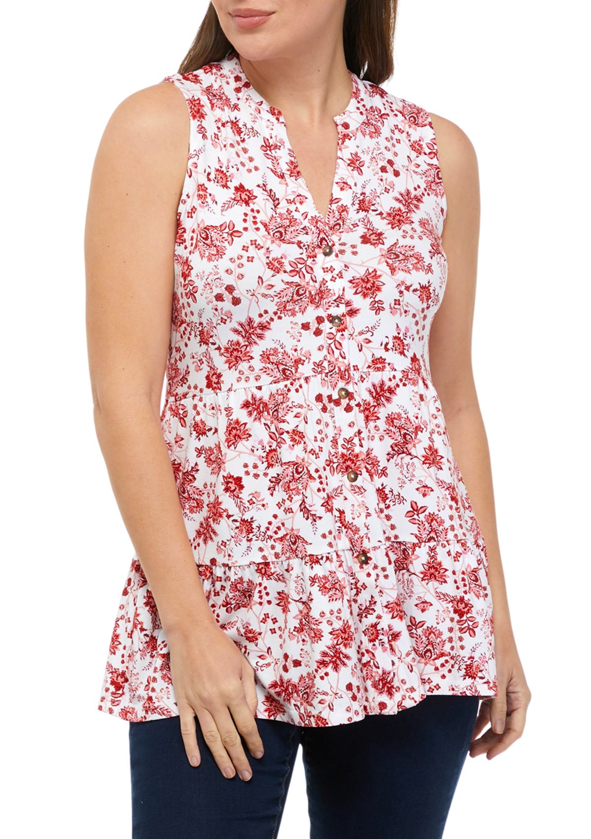 Sleeveless Tiered Julianna Crepe Tunic 