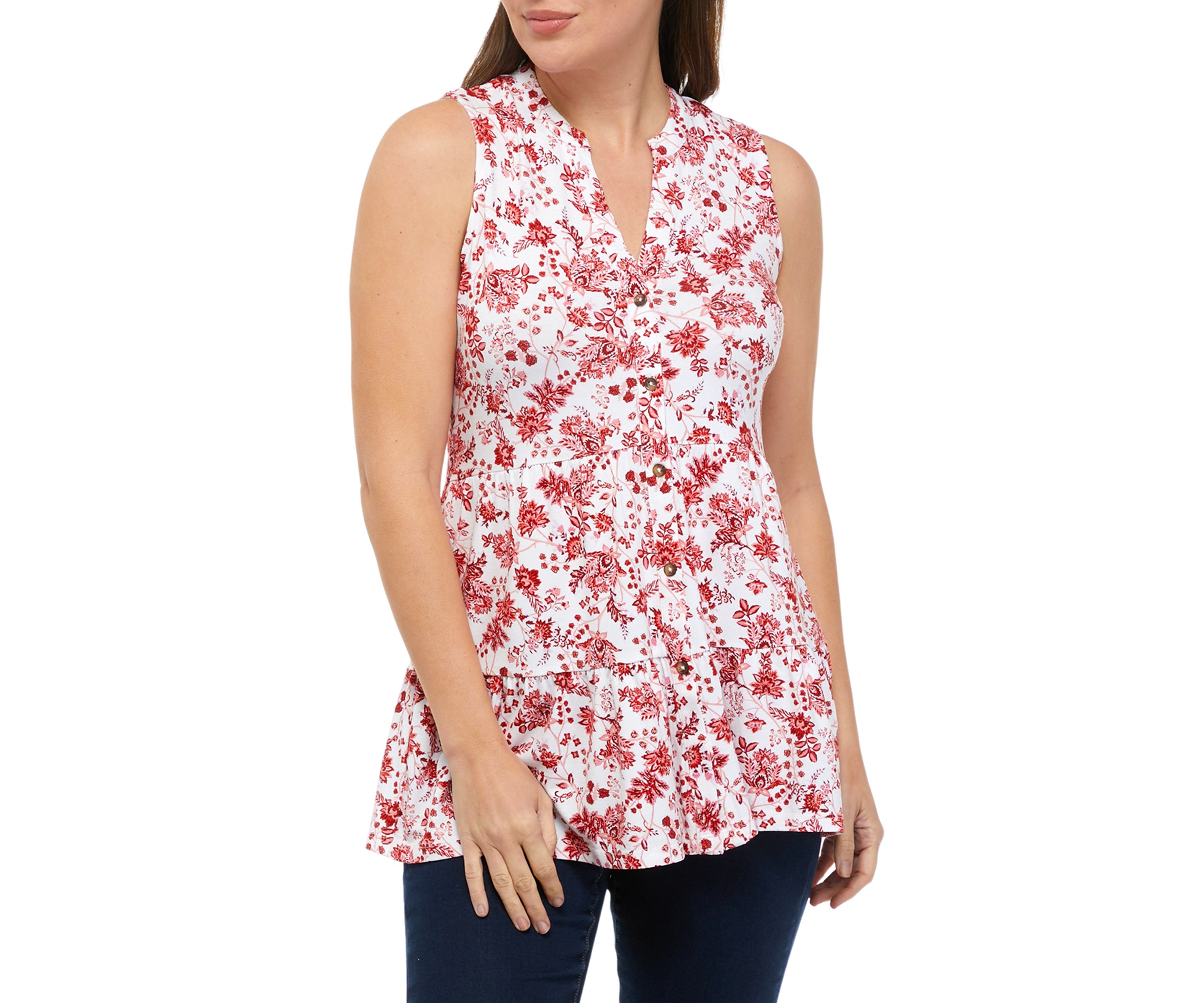 Sleeveless Tiered Julianna Crepe Tunic 