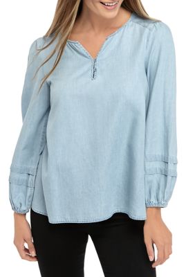 New Directions® Women's Long Sleeve Peasant Blouse | belk