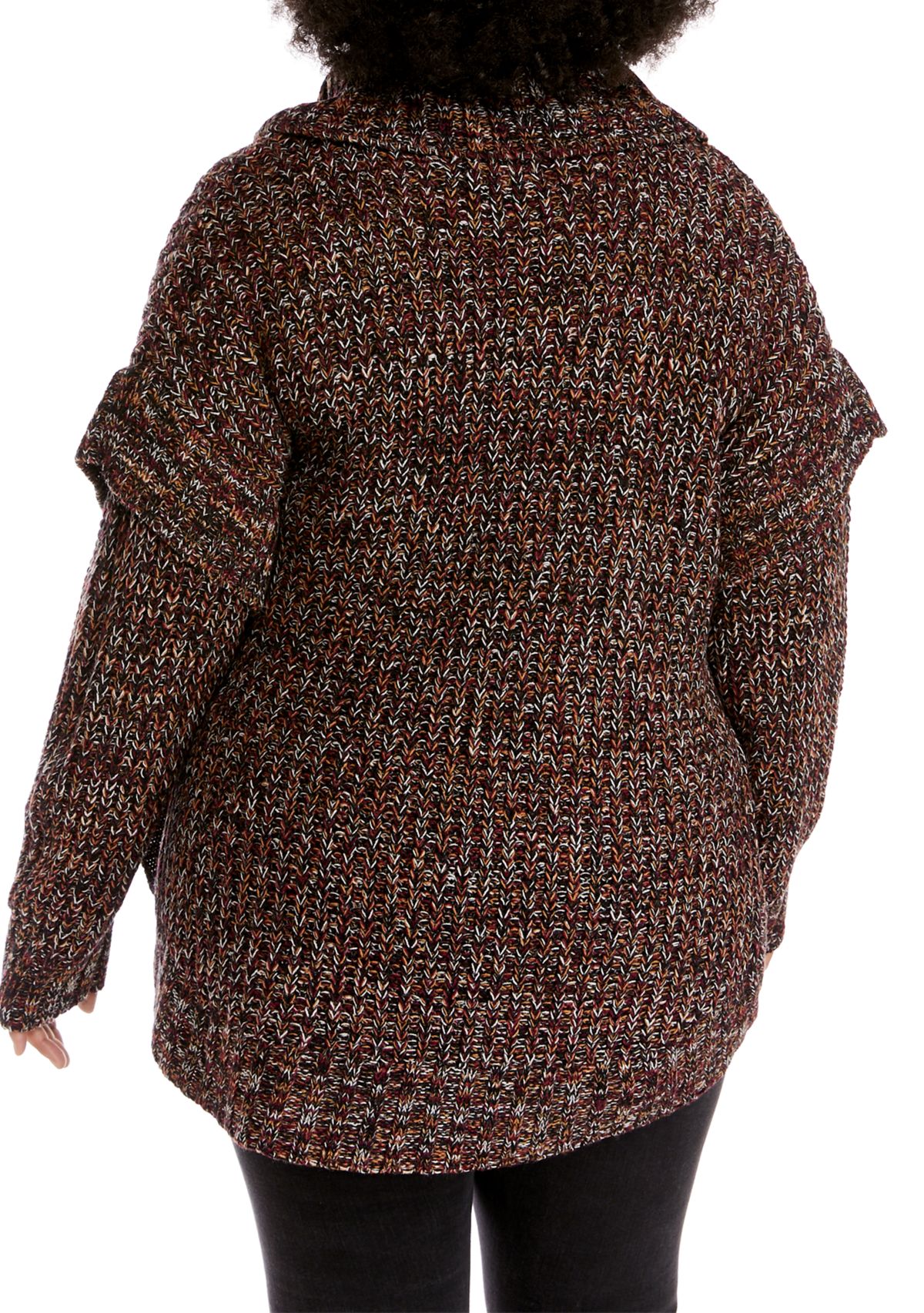 Plus Size Round Hem Marled Tunic 