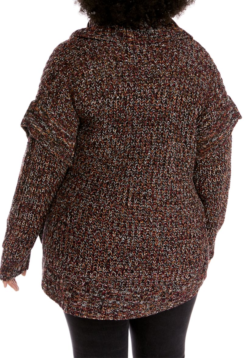 Plus Size Round Hem Marled Tunic 