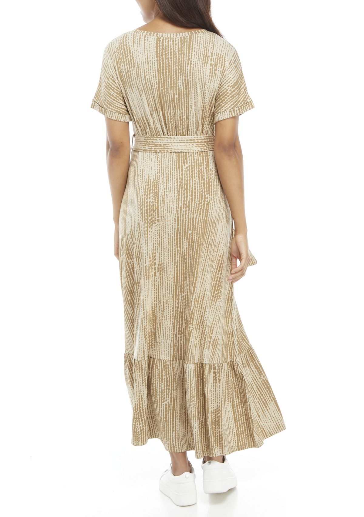 Womens Dolman Sleeve Tie Waist Maxi Dress