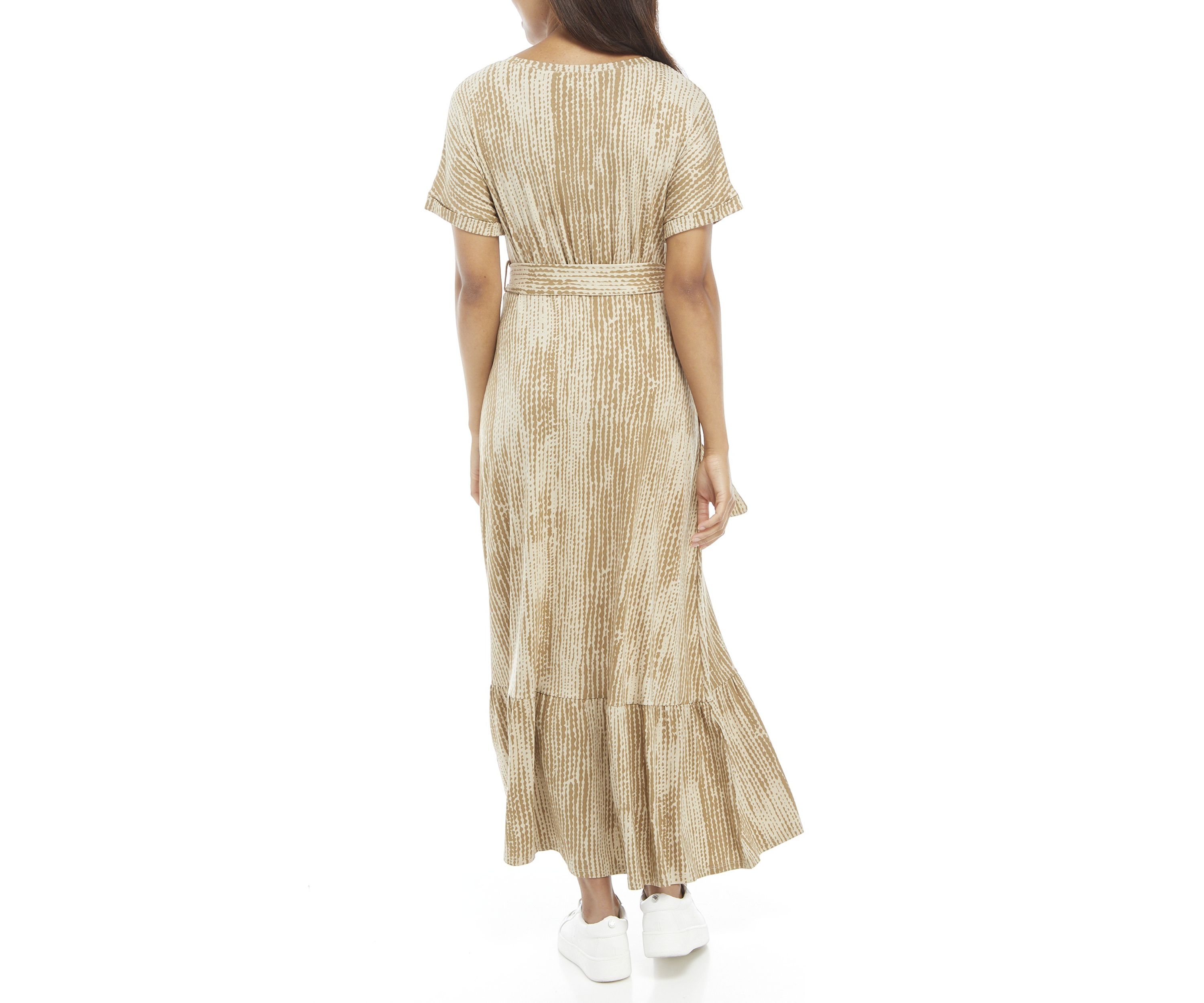Womens Dolman Sleeve Tie Waist Maxi Dress