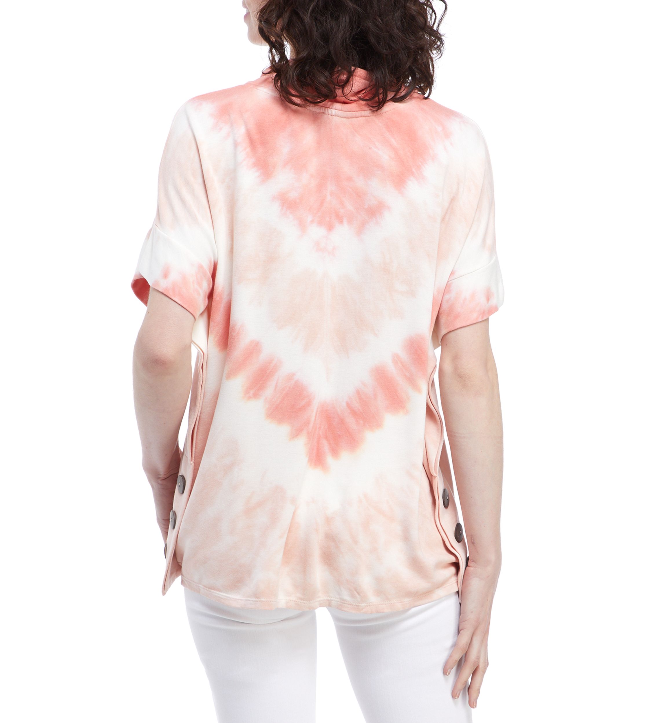  Studio Womens Tie Dye Hooded Tunic 
