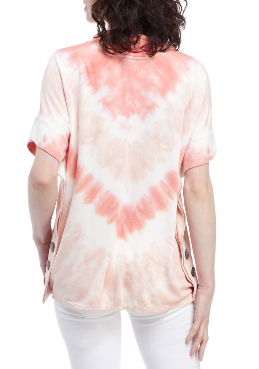  Studio Womens Tie Dye Hooded Tunic 