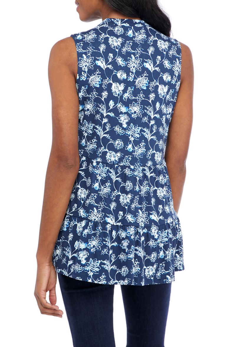 Petite Sleeveless Crepe Tunic