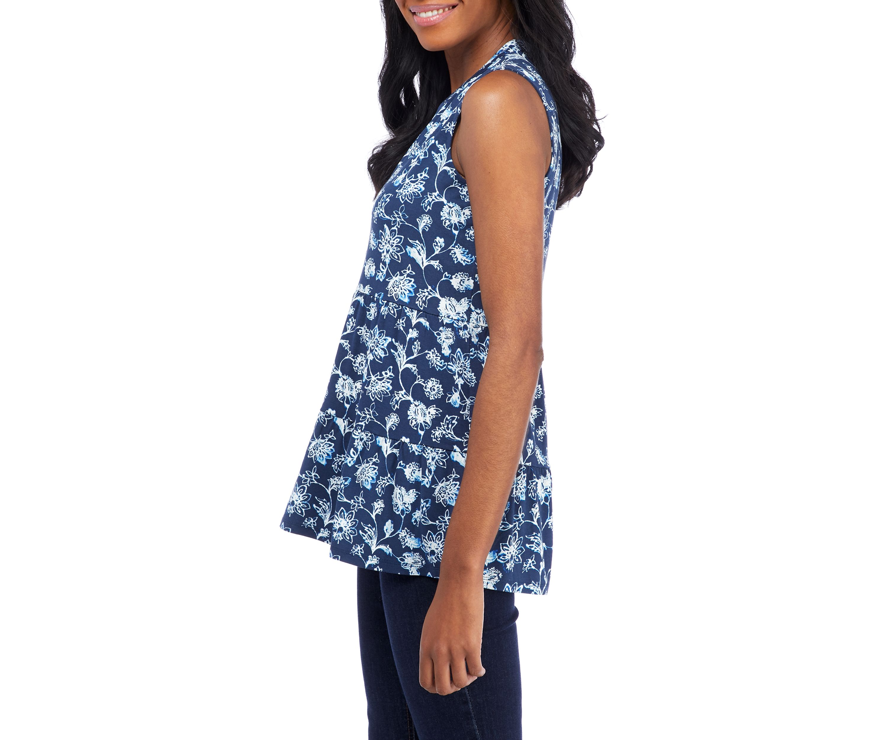 Petite Sleeveless Crepe Tunic