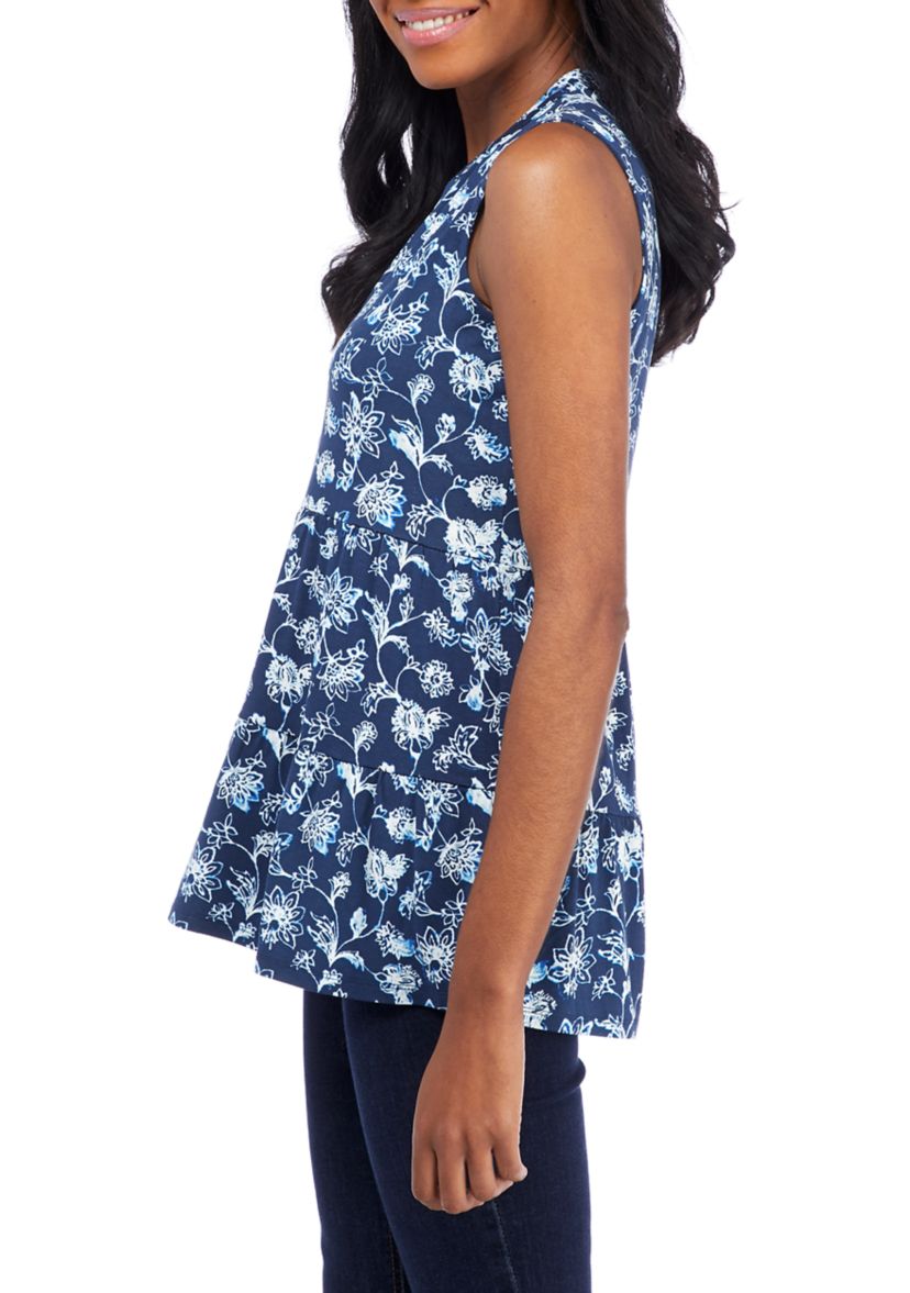 Petite Sleeveless Crepe Tunic