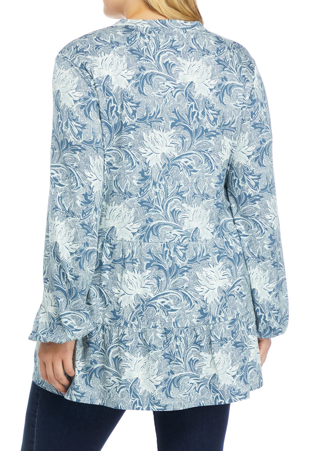 Plus Size Long Sleeve Julianna Crepe Button Down Tunic