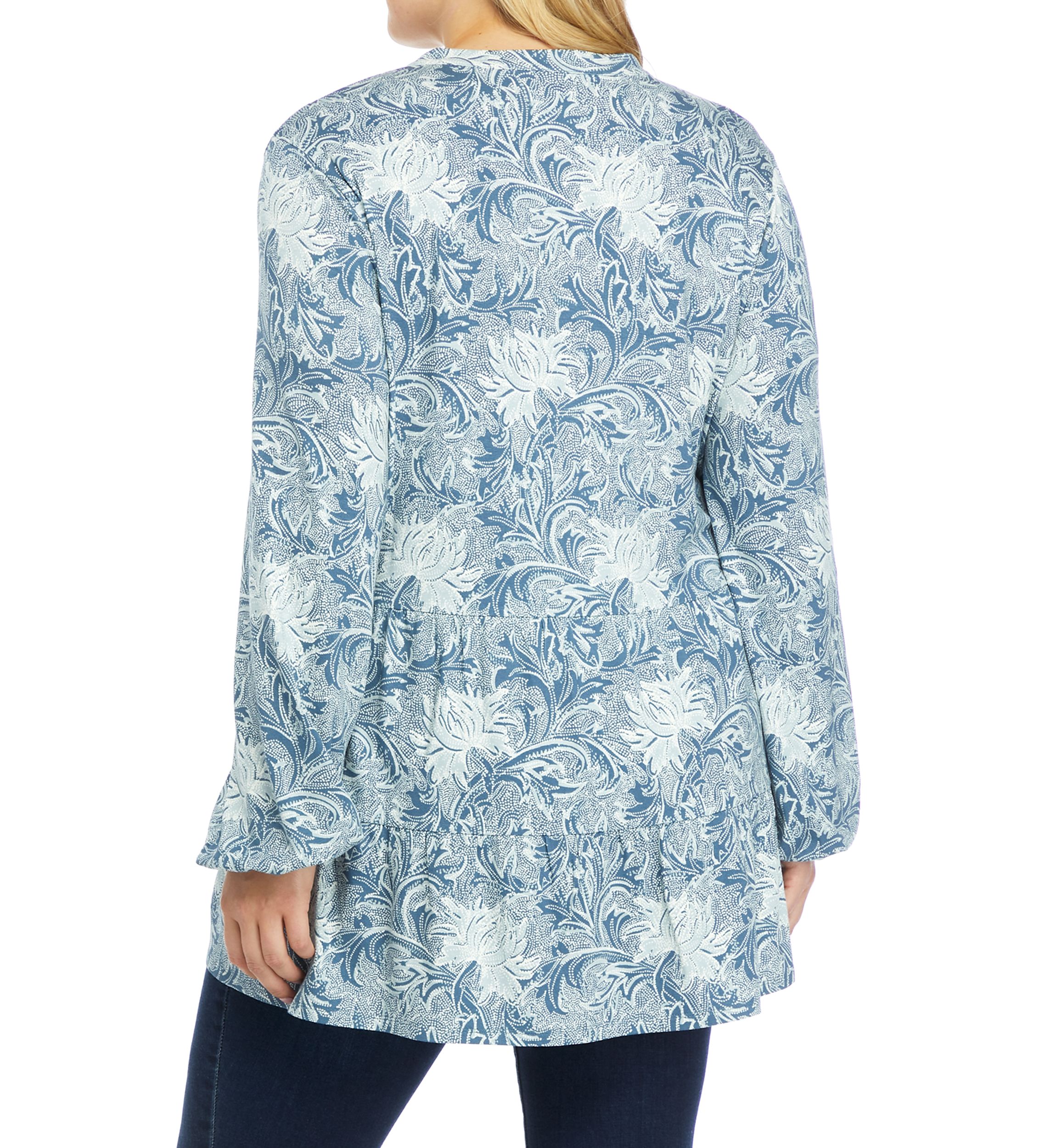 Plus Size Long Sleeve Julianna Crepe Button Down Tunic