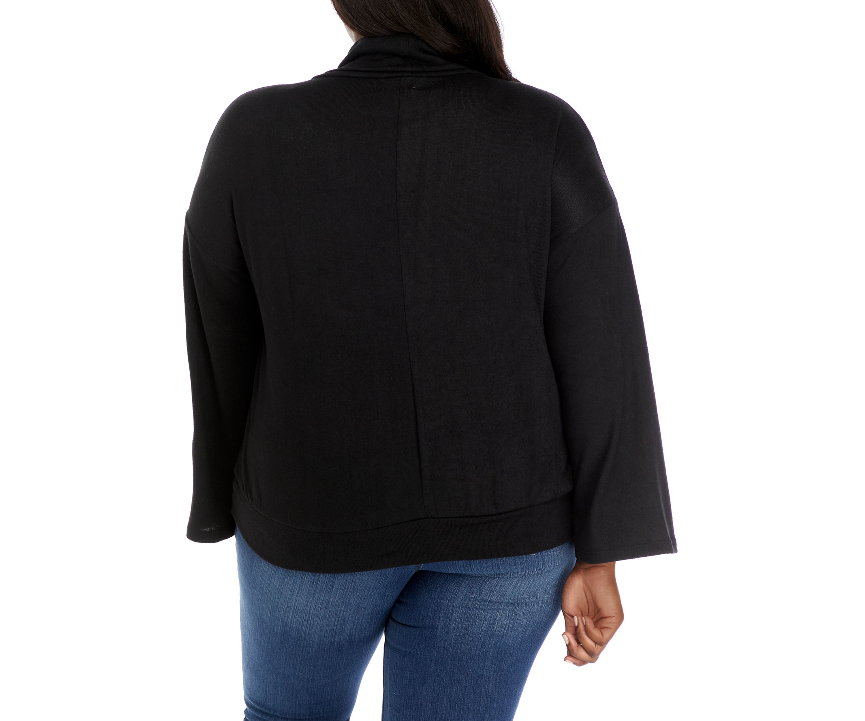 Plus Size Hacci Bell Sleeve Banded Bottom Top 