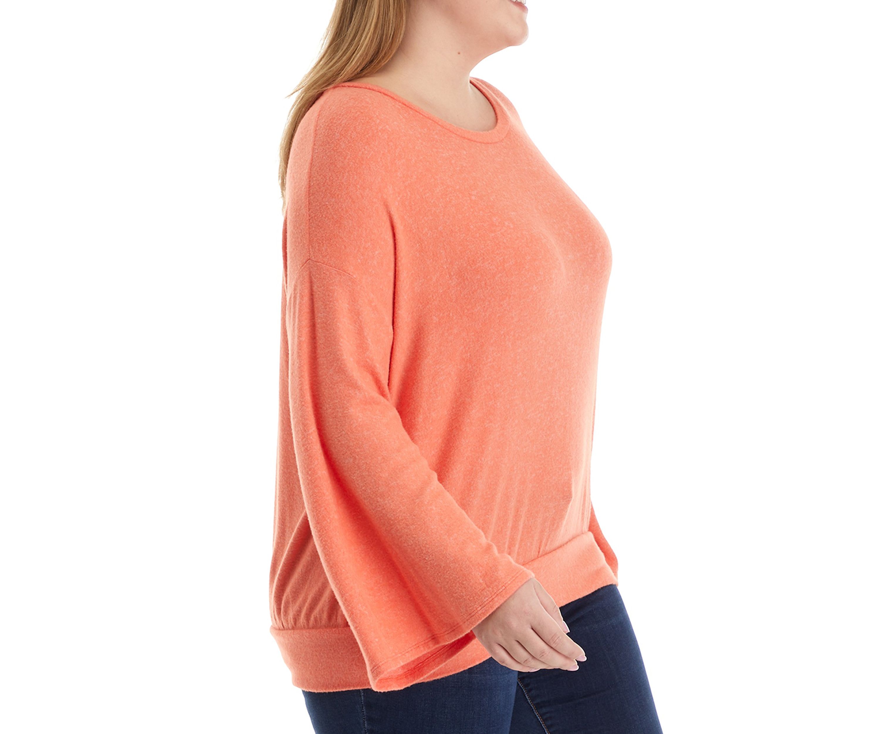 Plus Size Hacci Bell Sleeve Banded Bottom Top 