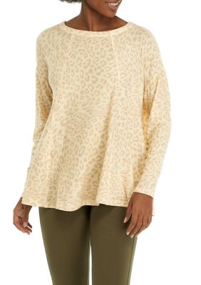 Studio Women's Drop Shoulder Animal Print Top