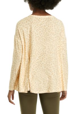 Studio Women's Drop Shoulder Animal Print Top