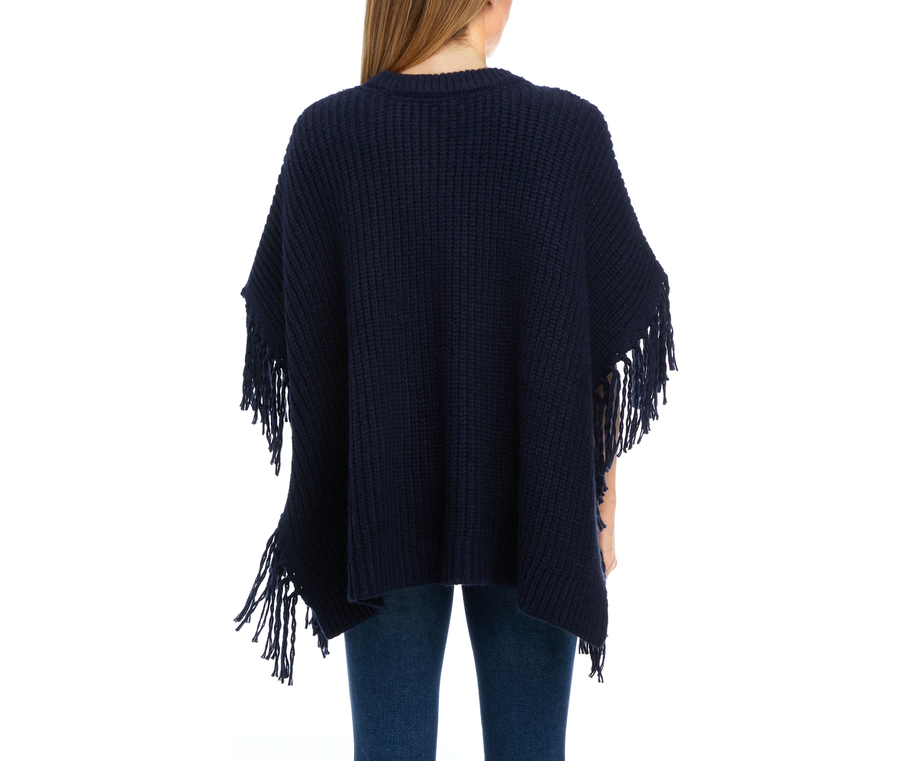 Womens Cable Poncho