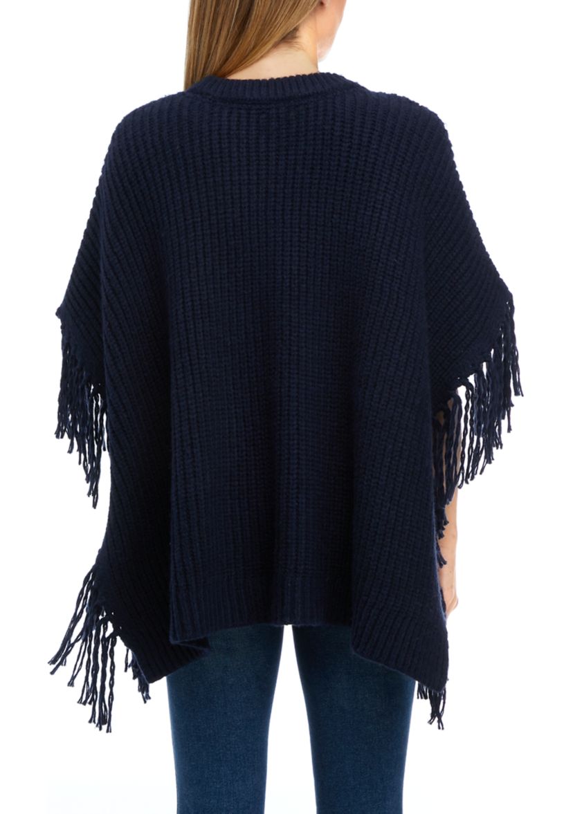 Womens Cable Poncho
