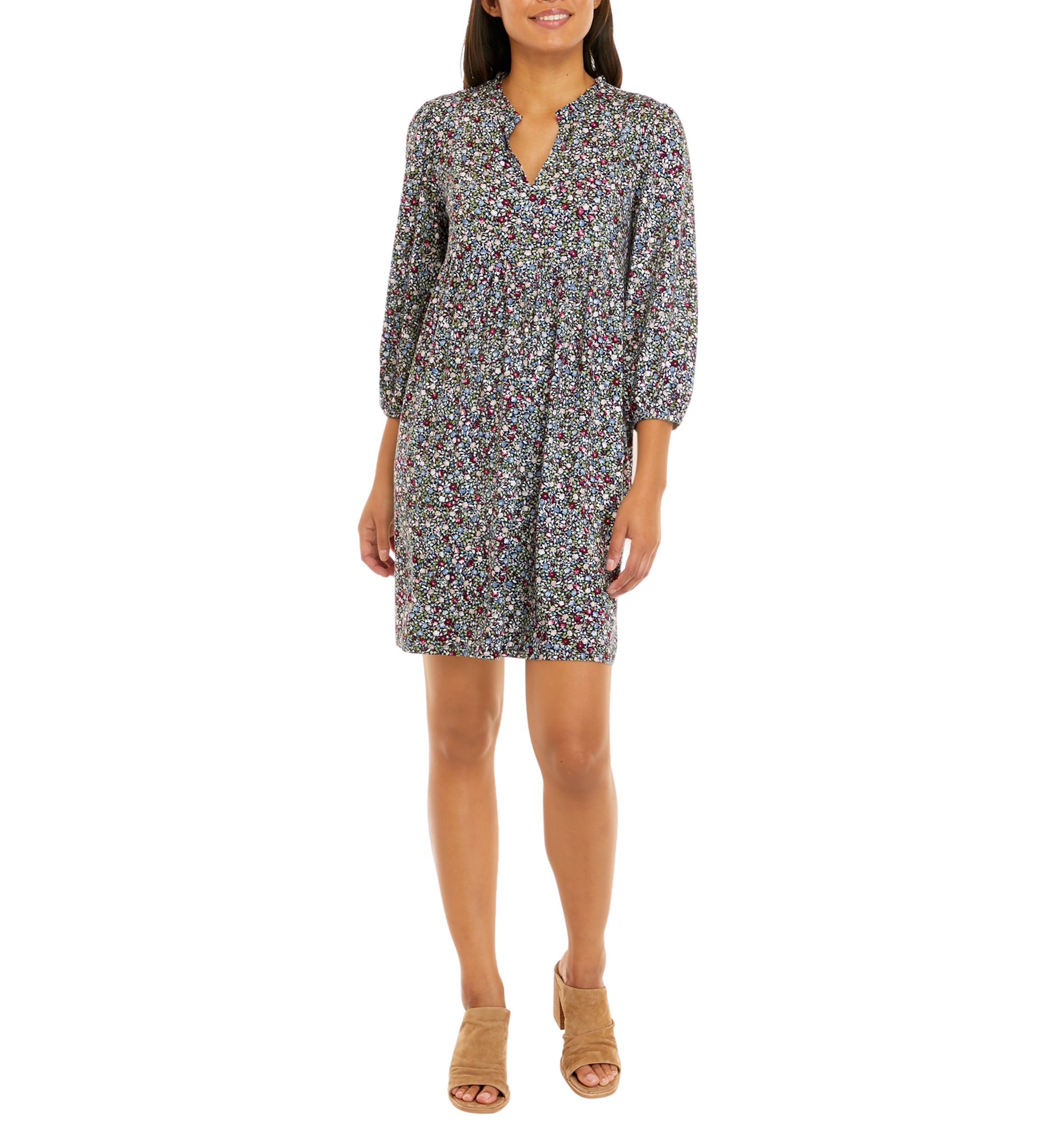 Womens 3/4 Sleeve Julianna Crepe Dress