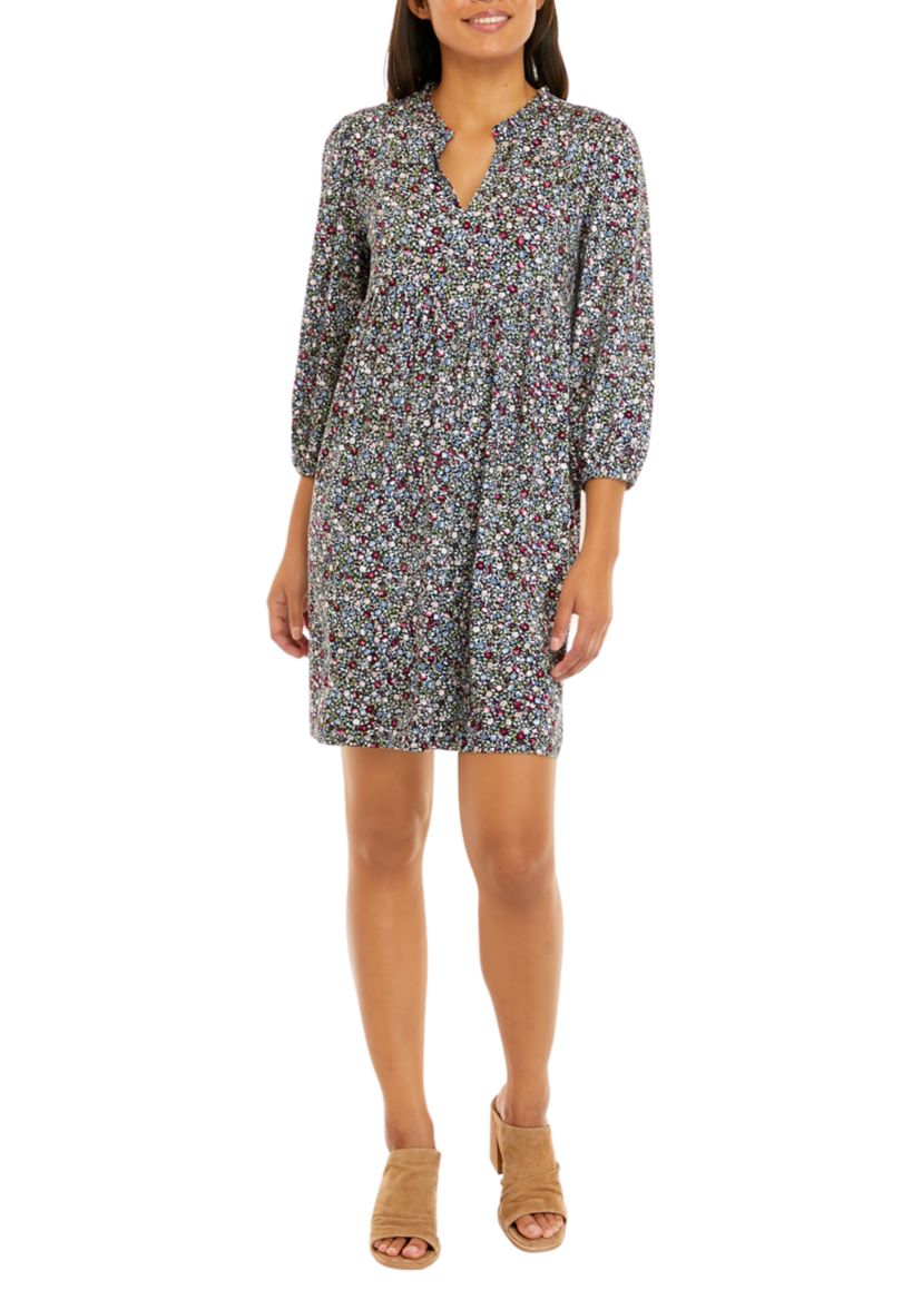Womens 3/4 Sleeve Julianna Crepe Dress