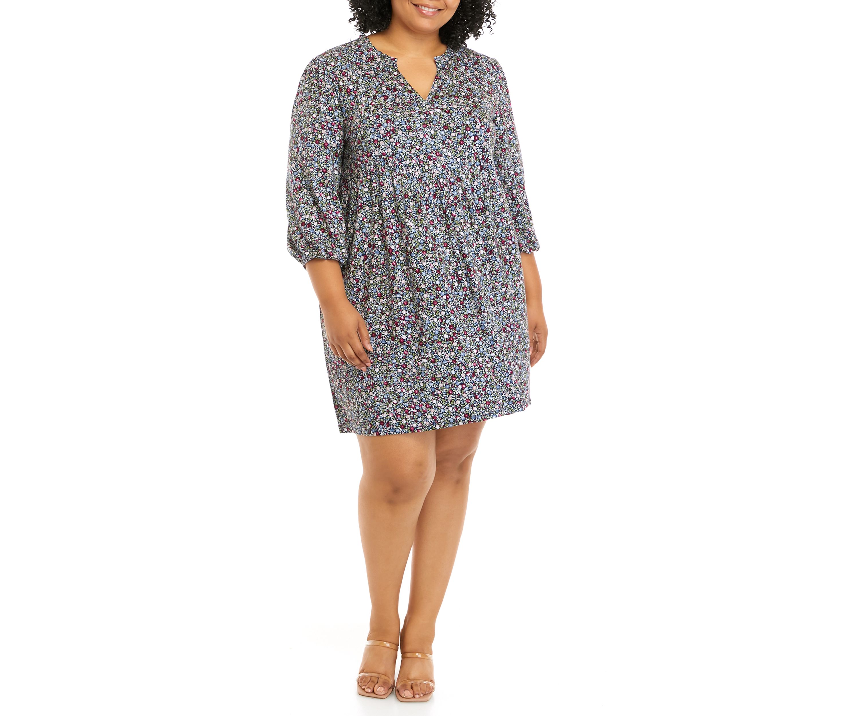 Plus Size 3/4 Sleeve Juliana Crepe Dress