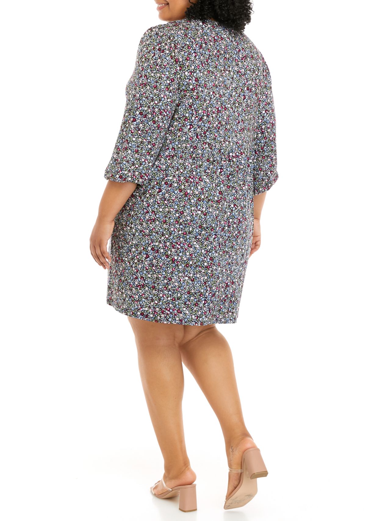 Plus Size 3/4 Sleeve Juliana Crepe Dress