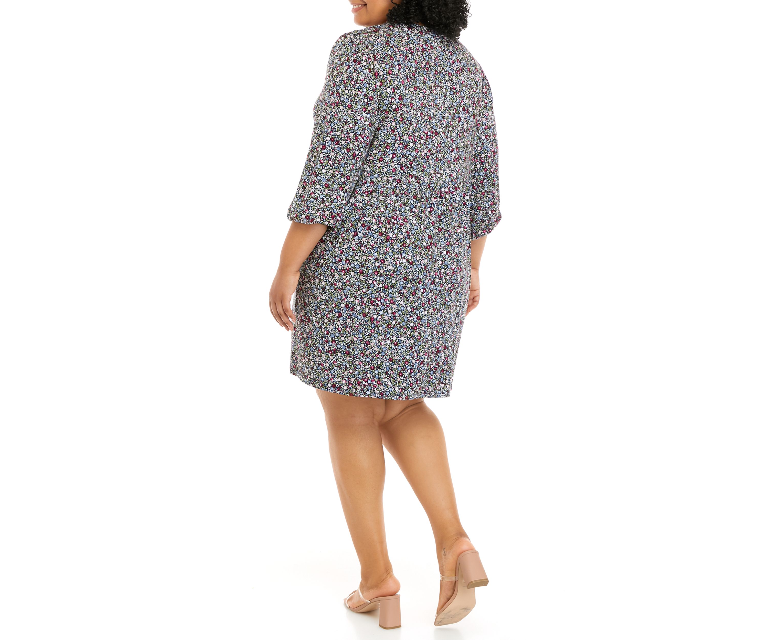 Plus Size 3/4 Sleeve Juliana Crepe Dress