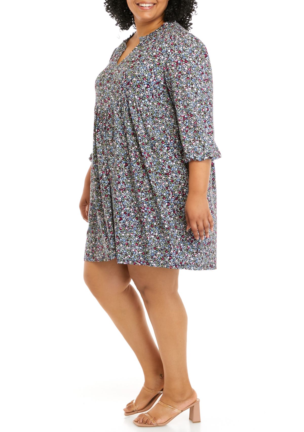 Plus Size 3/4 Sleeve Juliana Crepe Dress