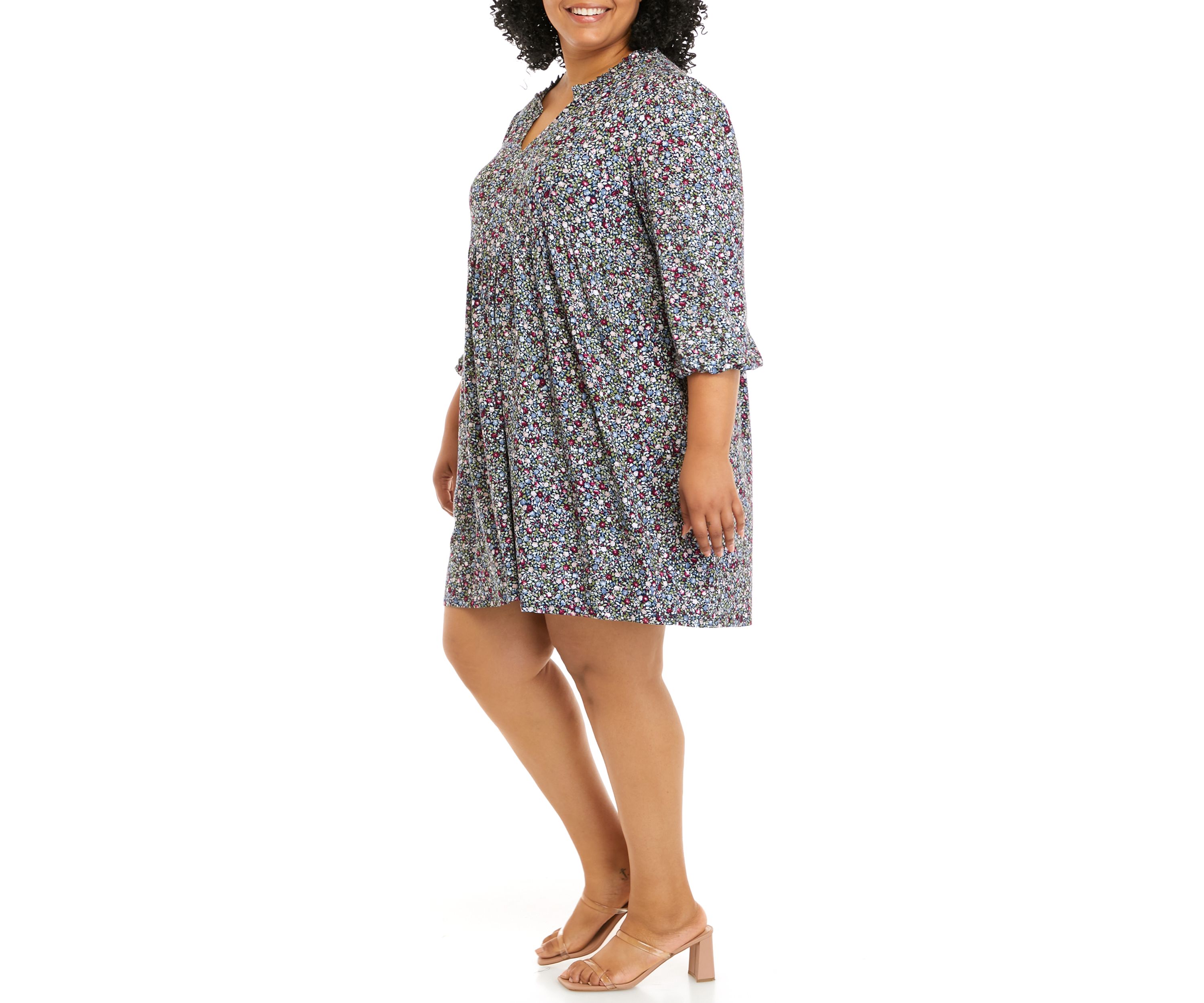 Plus Size 3/4 Sleeve Juliana Crepe Dress