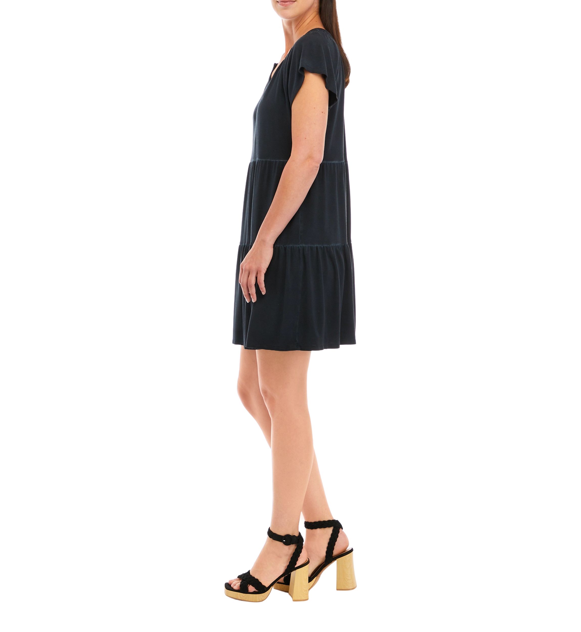 Petite Tiered Flutter Sleeve Dress